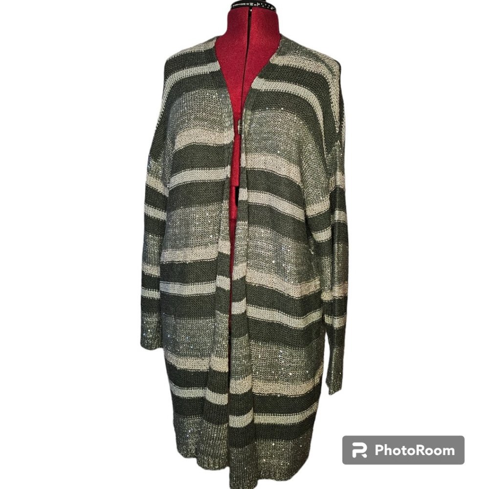 Lane Bryant Silver & Gray Knee-Length Cardigan‎ | Size 20 | EUC